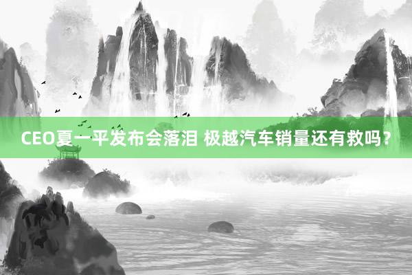 CEO夏一平发布会落泪 极越汽车销量还有救吗？